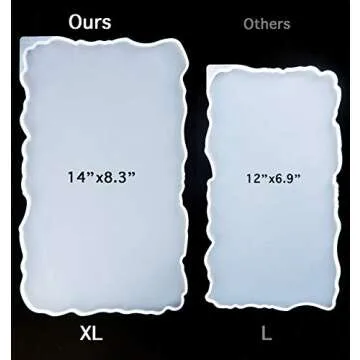 Booshow Geode Agate Tray Mold with Gold Handles