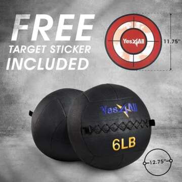 Yes4All Wall Ball - Premium Soft Medicine Ball for Total Body Strength Training and Workouts