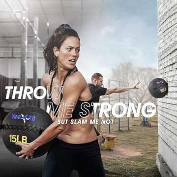 Yes4All Wall Ball - Durable Medicine Ball for All Fitness Levels