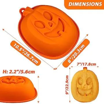 Kamehame Halloween Pumpkin Cake Pan - 8 Inches Non-Stick Mold