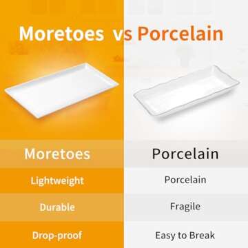 Moretoes 3pcs White Serving Platters for Any Occasion