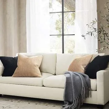 YCOLL Black Pillow Covers 22x22 Set of 2 Velvet Striped Pattern - Soft Throw Pillows for Home Decor, Luxury Decorative Pillow Covers for Couch, Bed,Living Room