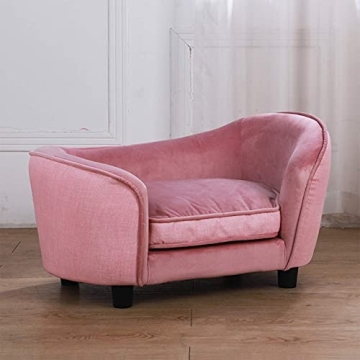 Stylish Velvet Pet Sofa Bed with Washable Cushion