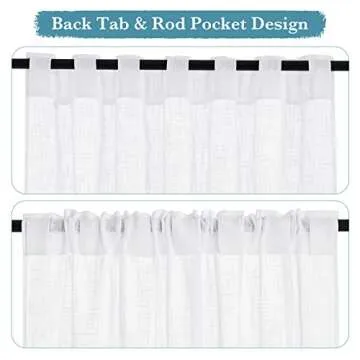 RYB HOME White Sheer Curtains - Semi-Sheer Elegance for Any Room