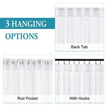 RYB HOME White Sheer Curtains - Elegant and Versatile