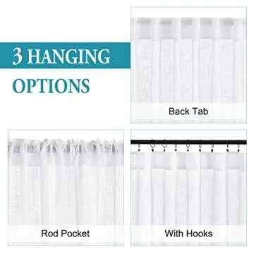 RYB HOME White Sheer Curtains - Elegant and Versatile