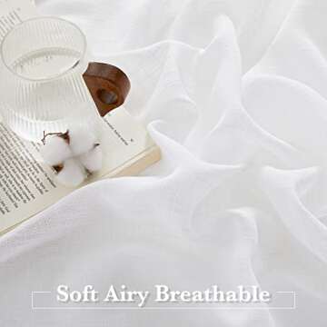 RYB HOME White Sheer Curtains - Elegant and Versatile