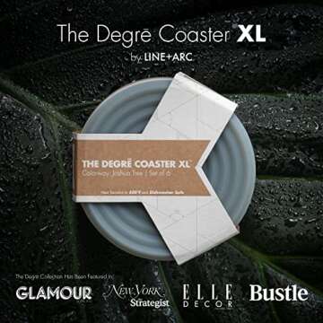 The Degrē Coasters XL (Joshua Tree, Set of 6) by LINE+ARC. 10mm Thick, Dishwasher Safe, Stain-Resis...