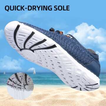 Durable Quick Drying Aqua Shoes for Men - Blue Size 12