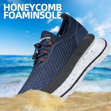 Durable Quick Drying Aqua Shoes for Men - Blue Size 12