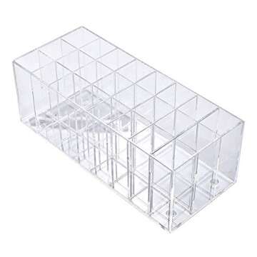 LUREME Lip Gloss Holder Organizer, Lipgloss Display Case Box, 24 Spaces Clear Acrylic Makeup Organizer (cb000003)