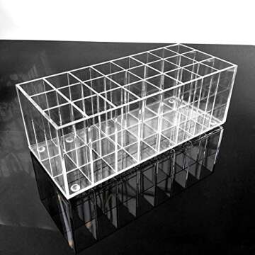 LUREME Lip Gloss Holder Organizer, Lipgloss Display Case Box, 24 Spaces Clear Acrylic Makeup Organizer (cb000003)