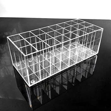 LUREME Lip Gloss Holder Organizer, Lipgloss Display Case Box, 24 Spaces Clear Acrylic Makeup Organizer (cb000003)