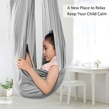 Sensory Swing for Kids Indoor with Special Needs (Hardware Included), 360° Rotation Indoor Therapy Swing for Kids with Autism, ADHD, Aspergers, Sensory Integration (Sky Blue)