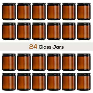Leakproof Amber Glass Jars for Food Storage and Crafts