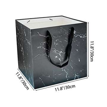 RUIFYRAY Large gift bag, 11.8" Square Reusable Big Boxes with Handle, for Wedding, Birthday, Present...