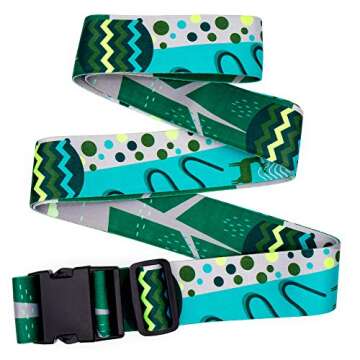 Teeoff Luggage Straps Suitcase Belts Travel Bag Accessories Adjustable 220CM (Geometric Deer - 2 Pack)