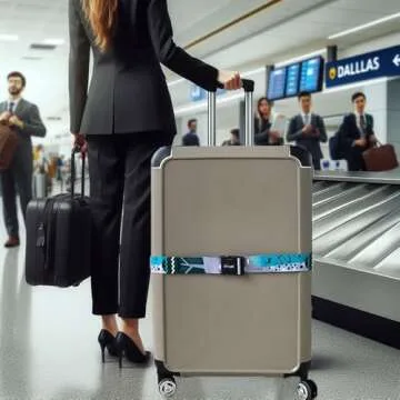 Teeoff Luggage Straps Suitcase Belts Travel Bag Accessories Adjustable 220CM (Geometric Deer - 2 Pack)