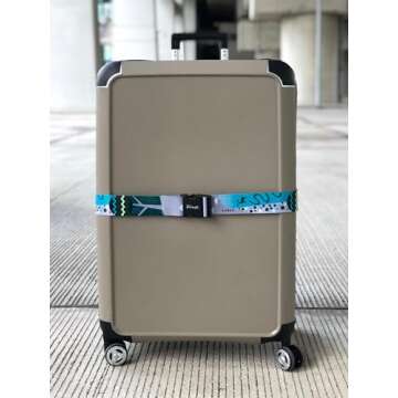 Teeoff Luggage Straps Suitcase Belts Travel Bag Accessories Adjustable 220CM (Geometric Deer - 2 Pack)