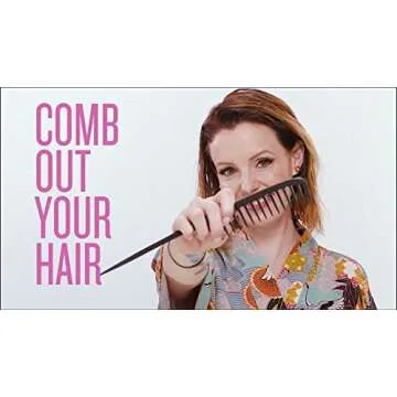 Carbon Wide Tooth Rake Comb with Tail – Child-Friendly Detangler, Natural Curl & Beach Wave Comb, Texture Styler, In-Shower & Static-Free Styling for All Hair Types