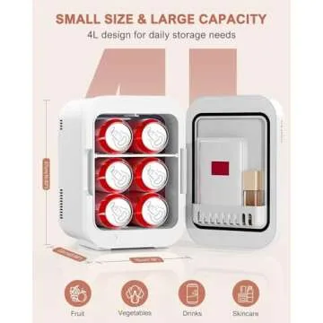 GEJRIO Mini Skincare Fridge for Cosmetics and Drinks