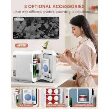 GEJRIO Mini Skincare Fridge for Cosmetics and Drinks