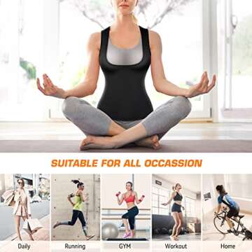 Cimkiz Sauna Vest Sweat Waist Trainer for Women Lower Belly Fat with Sauna Suit Neoprene Workout Tank Top Weight Loss