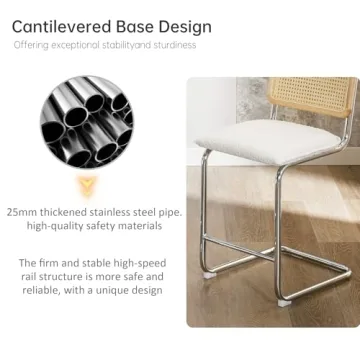 ONEVOG 26" Natural Rattan Counter Height Bar Stools Set of 2