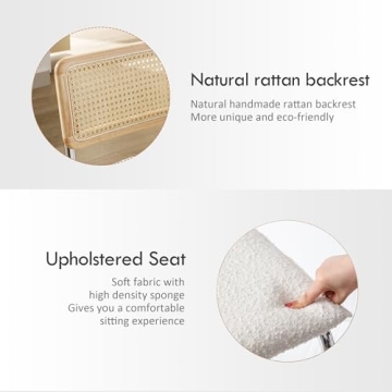 ONEVOG 26" Natural Rattan Counter Height Bar Stools Set of 2