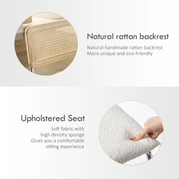 ONEVOG 26" Natural Rattan Counter Height Bar Stools Set of 2