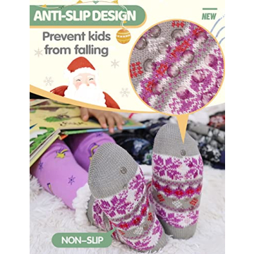 Cozy MOGGEI Fuzzy Slipper Socks for Kids - Winter Essentials