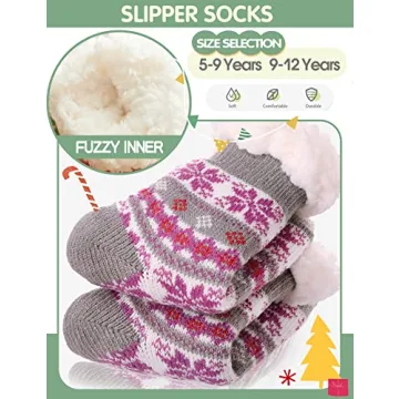 Cozy MOGGEI Fuzzy Slipper Socks for Kids - Winter Essentials