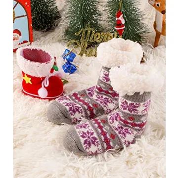 Cozy MOGGEI Fuzzy Slipper Socks for Kids - Winter Essentials