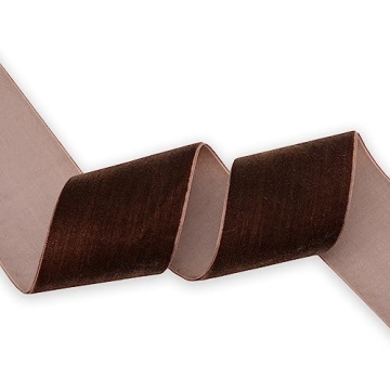XMRIBBON Coffee Velvet Ribbon for Elegant Crafting