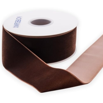 XMRIBBON Coffee Velvet Ribbon for Elegant Crafting