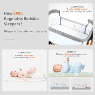 Ezebaby 3-in-1 Rocking Bassinet for Baby Adjustable Baby Bassinets Bedside Sleeper with Wheels Storage Basket and Mesh Sides for Newborn Infant