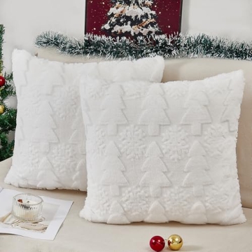 Christmas Pillow Covers Set - 18"x18" Plush Decor