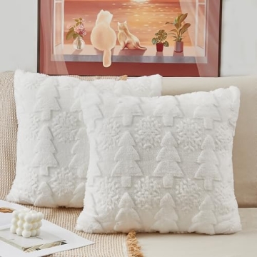 Christmas Pillow Covers Set - 18"x18" Plush Decor