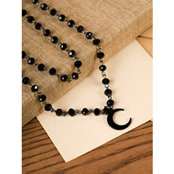 Goth Y2K Black Moon Choker Necklace for Women