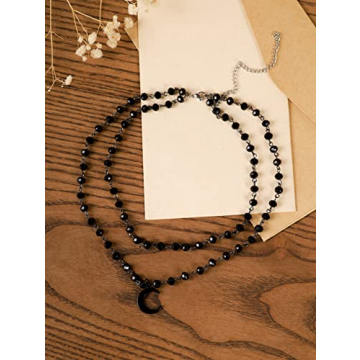 Goth Y2K Black Moon Choker Necklace for Women