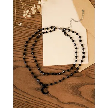 Goth Y2K Black Moon Choker Necklace for Women