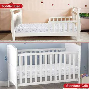 Crib Sheets for Boys or Girls 2 Pack, Fitted Crib Sheet for Standard Size Crib and Toddler Mattresses, Soft and Breathable Material, Grey & White