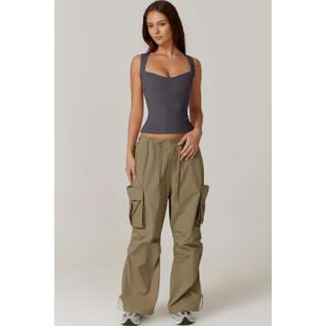 QINSEN Womens Sweetheart Neck Sleeveless Top for Summer Going Out Tee Shirts Dark Grey S