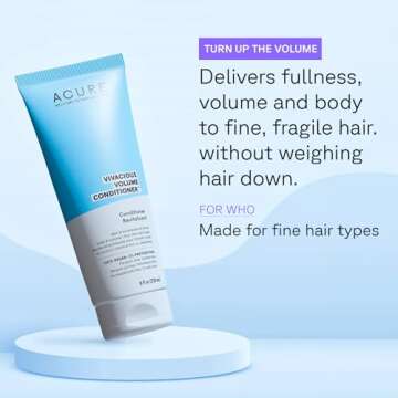 Acure Vivacious Volume Conditioner | Mint & Echinacea Volume Regimen: Lift and Nourish Fine, Fragile Hair for Fullness and Body, 8 Fl Oz