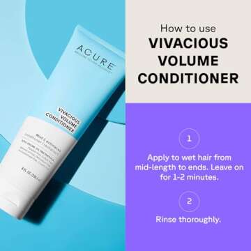 Acure Vivacious Volume Conditioner | Mint & Echinacea Volume Regimen: Lift and Nourish Fine, Fragile Hair for Fullness and Body, 8 Fl Oz