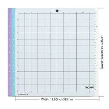 Nicapa Replacement Cutting Mat for Silhouette(12x12 inch 3pack-Standardgrip、Lightgrip、Stronggrip) Adhesive&Sticky Non-Slip Flexible Square Gridded Cut Mats Set Matts Vinyl Craft Sewing Cloth