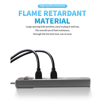 KMC Surge Protector Power Strip - 6 Outlets, 1200 Joules, 6ft Cord