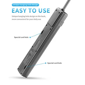 KMC Surge Protector Power Strip - 6 Outlets, 1200 Joules, 6ft Cord