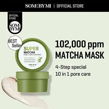 SOME BY MI Super Matcha Pore Clean Clay Mask - 3.52Oz, 100g - Made from Match Water for Sensitive Sk...