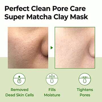 SOME BY MI Super Matcha Pore Clean Clay Mask - 3.52Oz, 100g - Made from Match Water for Sensitive Skin - Skin Moisturizing Effect with Sebum and Pore Care - Korean Skin Care